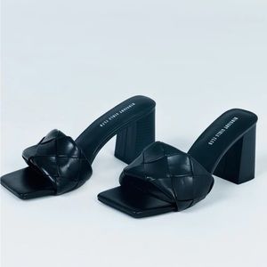 THE BISOU WOVEN HEELS - Midnight Girls Club Size 7